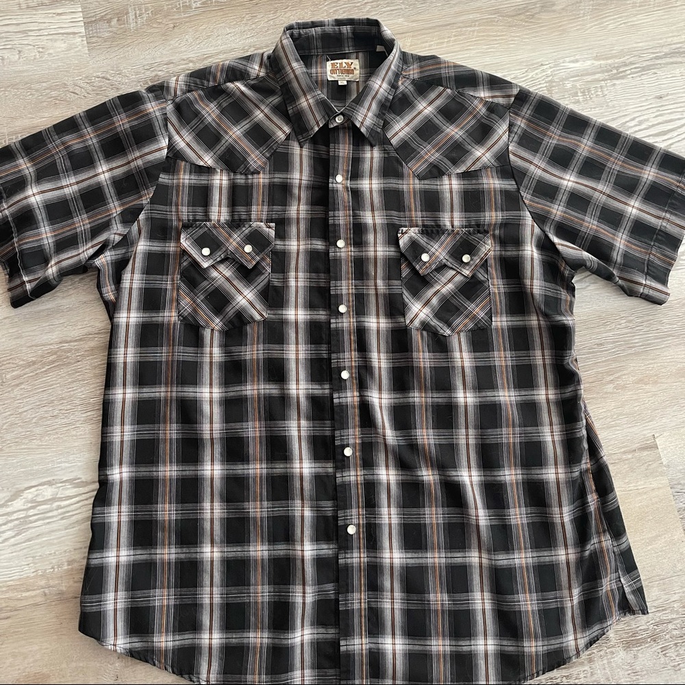 Men’s plaid snap western shirt